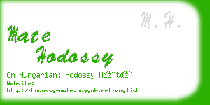 mate hodossy business card